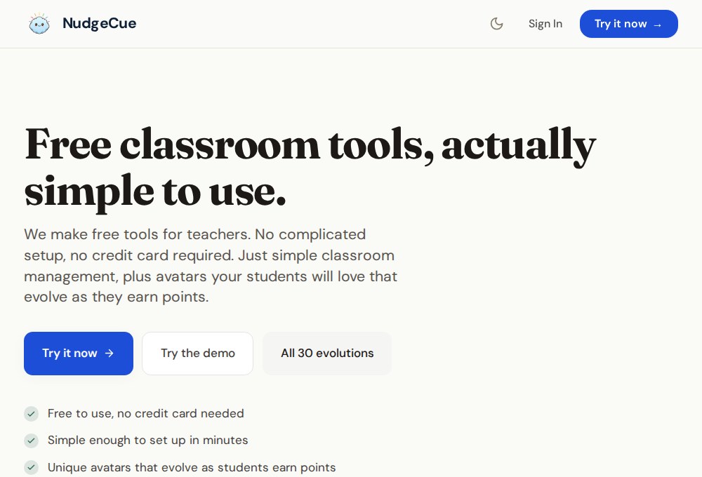Screenshot of NudgeCue